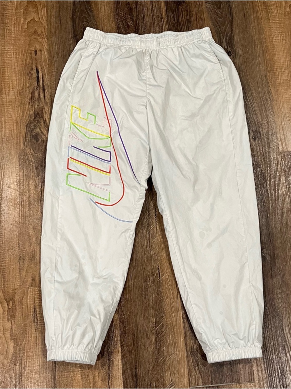 Nike Windrunner Track Pants 2XL White Mesh Lined DX0621-030 BIG SPELLOUT Pride